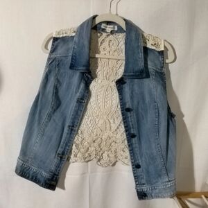 Denim and Lace Women's Vest